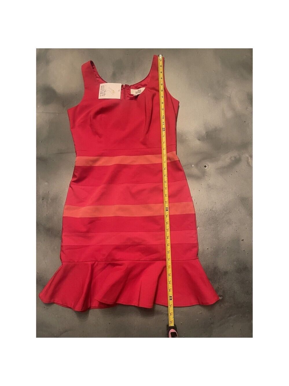 BELLE BADGLEY MISCHKA Dress NWT Sz 10 $159 PINK STRIPED SHEATH - Picture 5 of 7